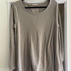Easel Heather Gray Long Sleeve Top